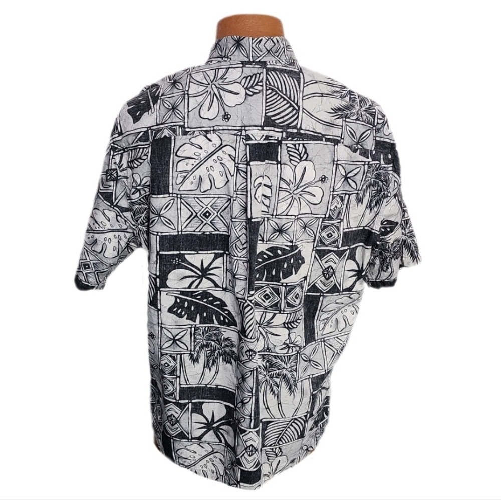 Cooke Street Honolulu Shirt 100% Cotton Button Up Short Sleeve Black Size L - Picture 8 of 10